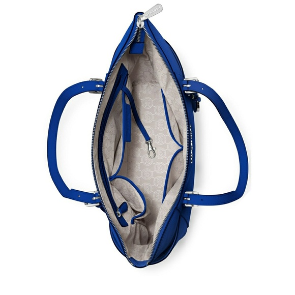 New! MICHAEL KORS Leather Tote Bag Electric Blue - Picture 5 of 8